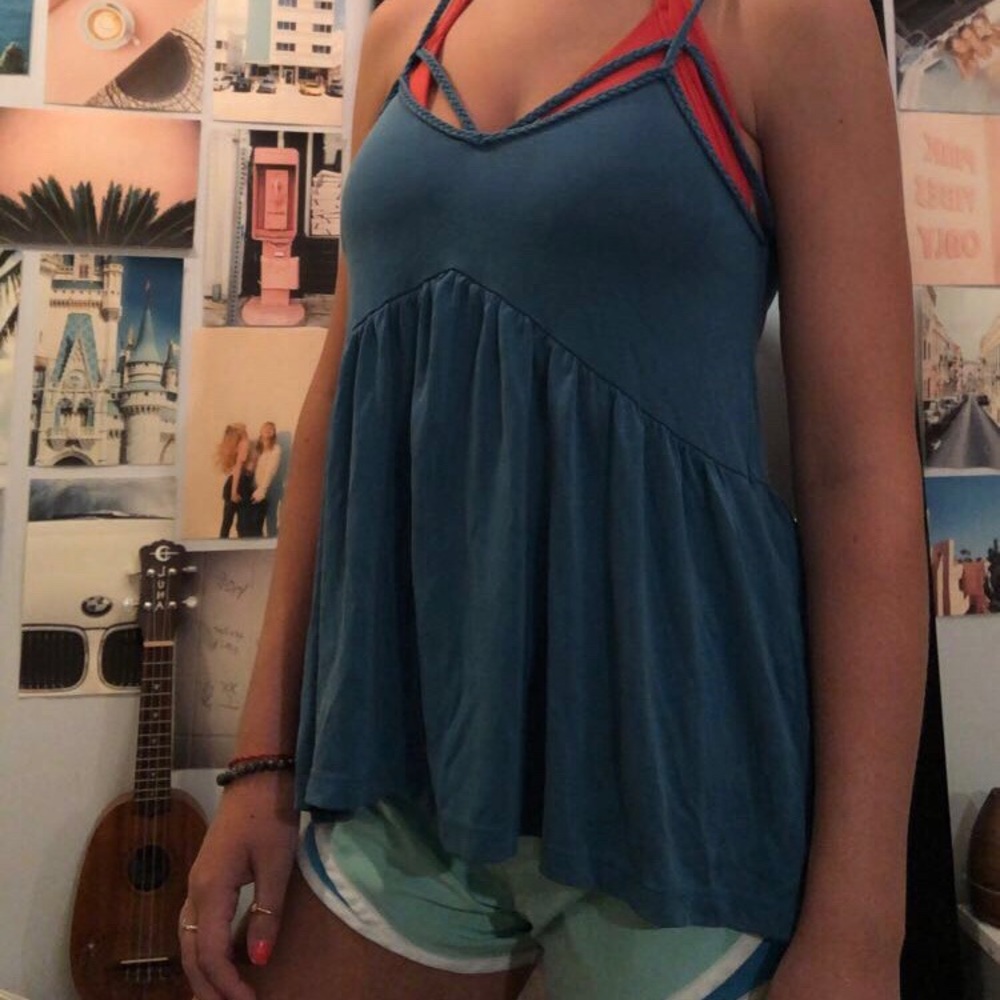Blue American Eagle Braided Spaghetti Strap Top XS